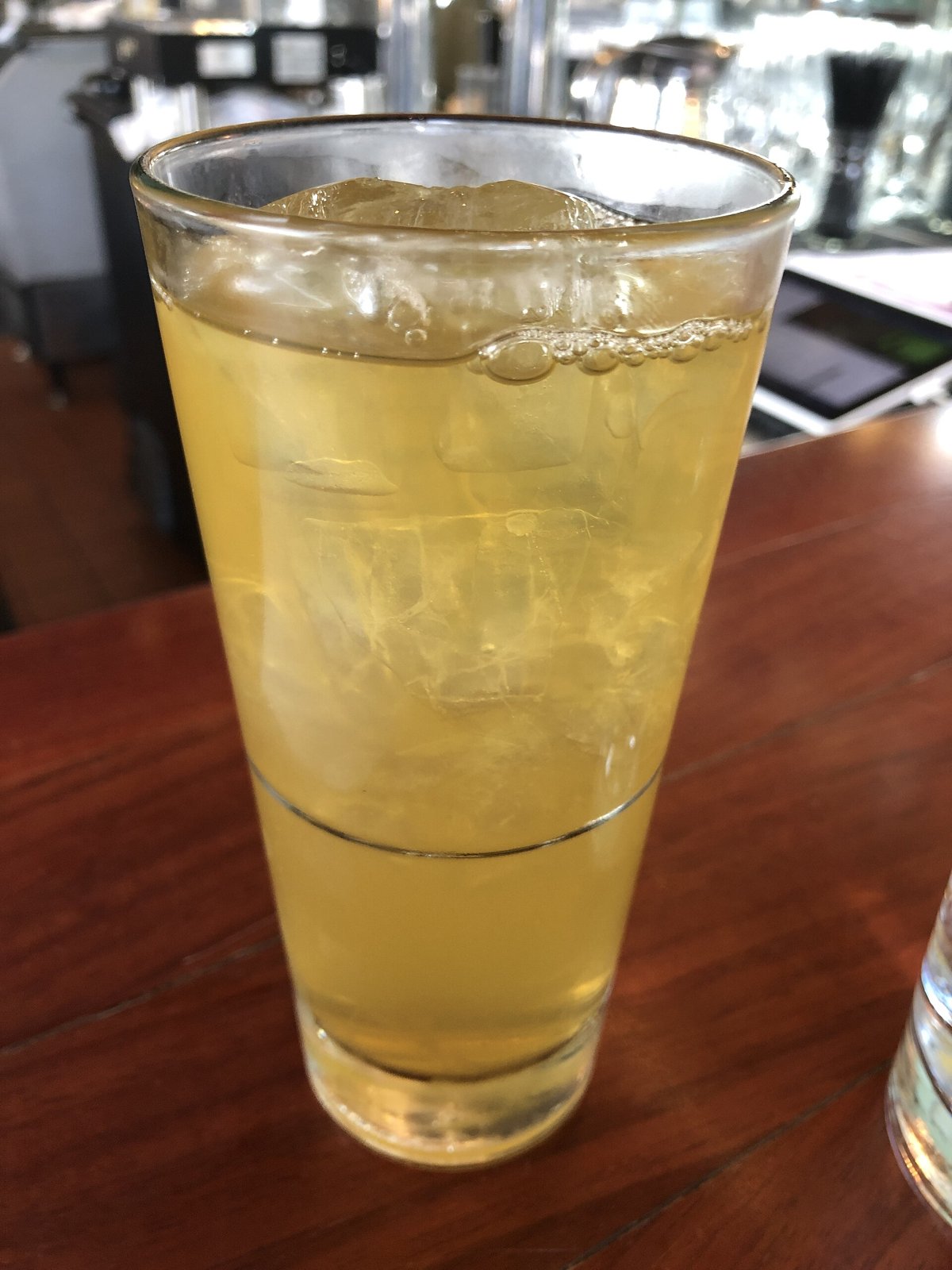 A glass of iced green tea